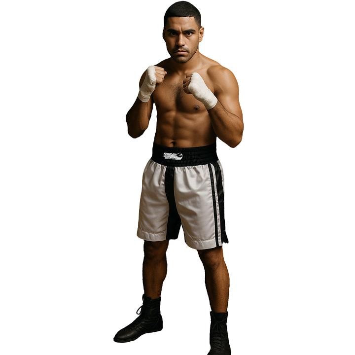 FIGHT-FIT - Boxing Shorts / Boxhosen / Schwarz-Weiss
