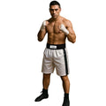 FIGHT-FIT - Boxing Shorts / Boxhosen / Long Cut / Weiss-Schwarz