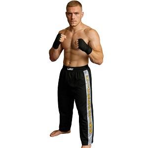 FIGHT-FIT - Kick-Boxing Hosen / Satin / Kick-Boxing / Schwarz