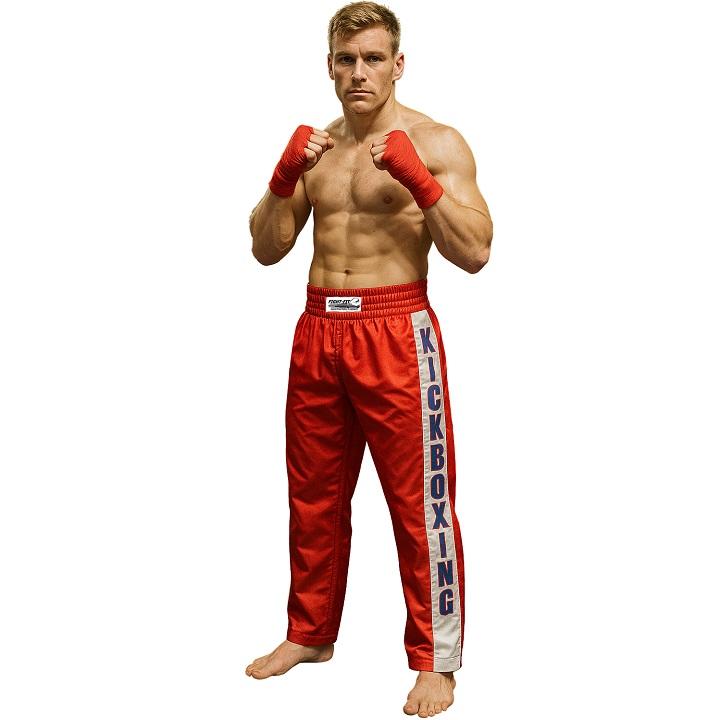 FIGHT-FIT - Kick-Boxing Hosen / Satin / Kick-Boxing / Rot