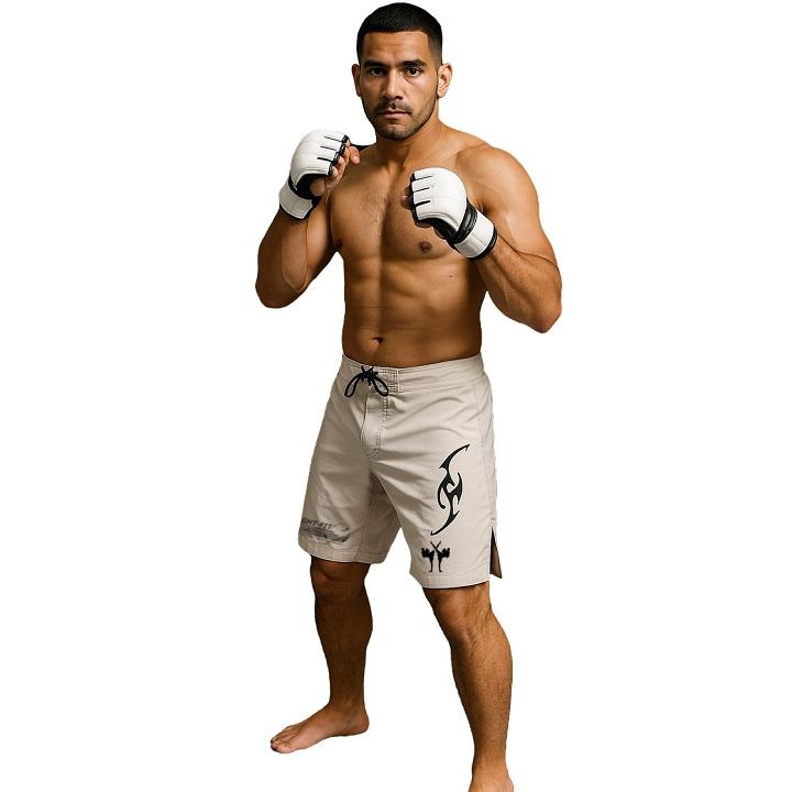 FIGHT-FIT - Fightshorts MMA Shorts / Brazilian / Weiss
