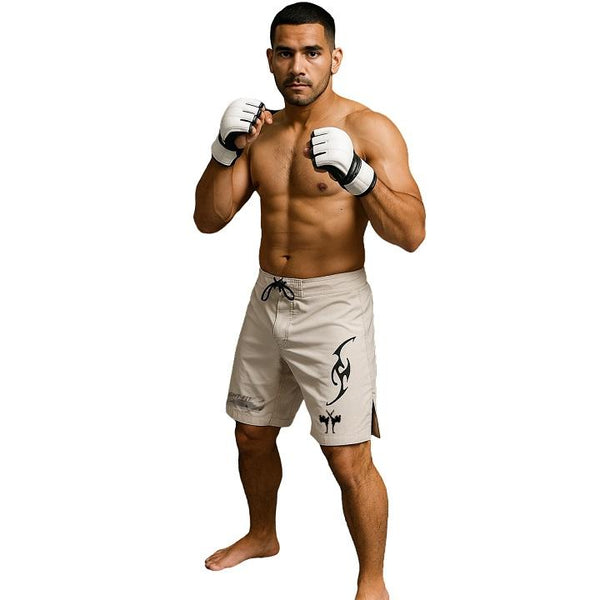 FIGHT-FIT - Fightshorts MMA Shorts / Brazilian / Weiss