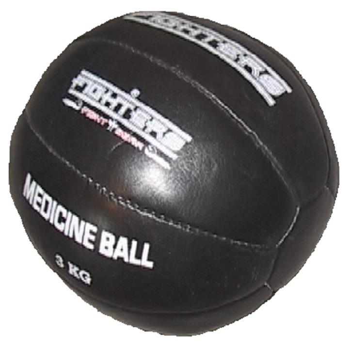 FIGHTERS - Medizinball / Rindsleder / Schwarz / 3 kg