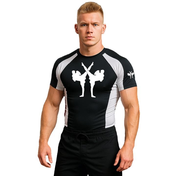 FIGHTERS - Rashguard / Giant / Schwarz-Weiss