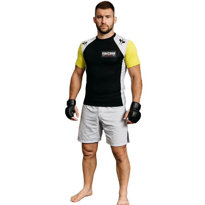 FIGHTERS - Rash Guard / Schwarz-Gelb-Weiss