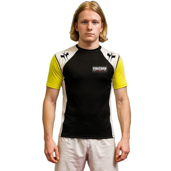 FIGHTERS - Rash Guard / Schwarz-Gelb-Weiss