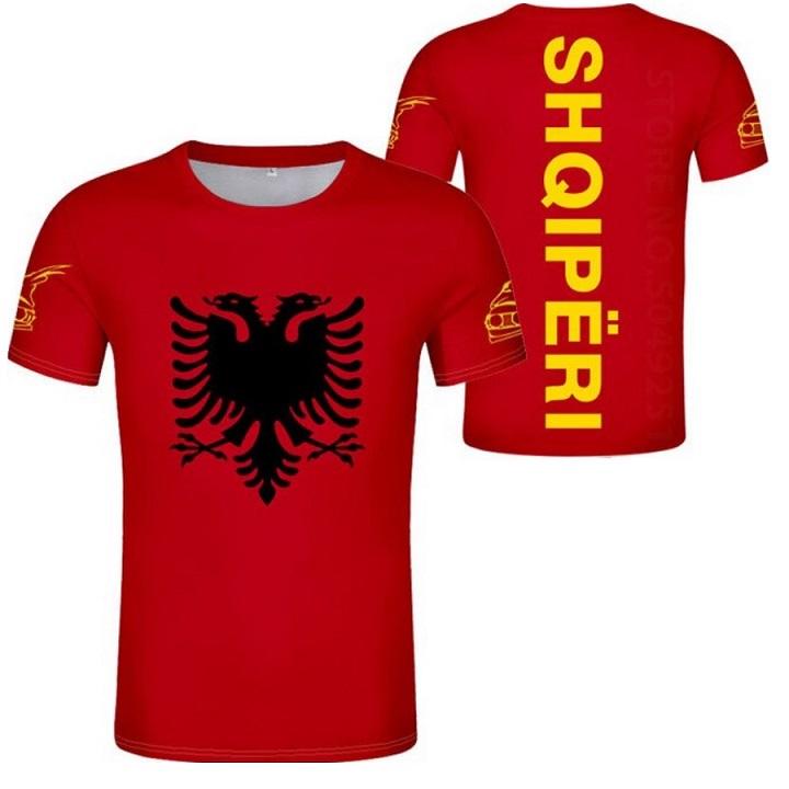 FIGHTERS - T-Shirt / Albanien-Shqipëri / Rot-Gelb