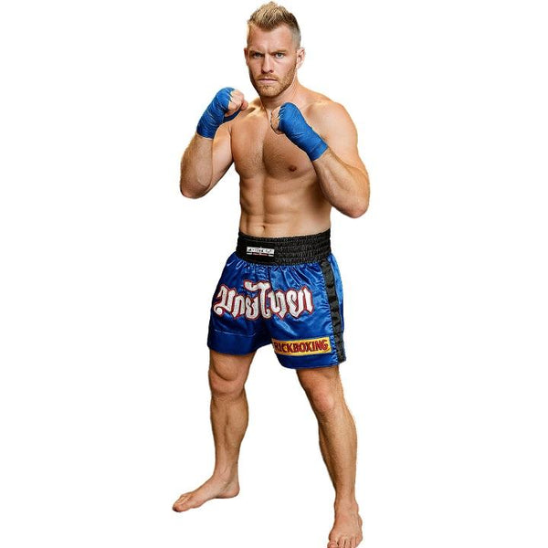 FIGHTERS - Muay Thai Shorts / Kickboxing / Blau