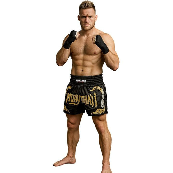 FIGHTERS - Muay Thai Shorts / Schwarz-Gold