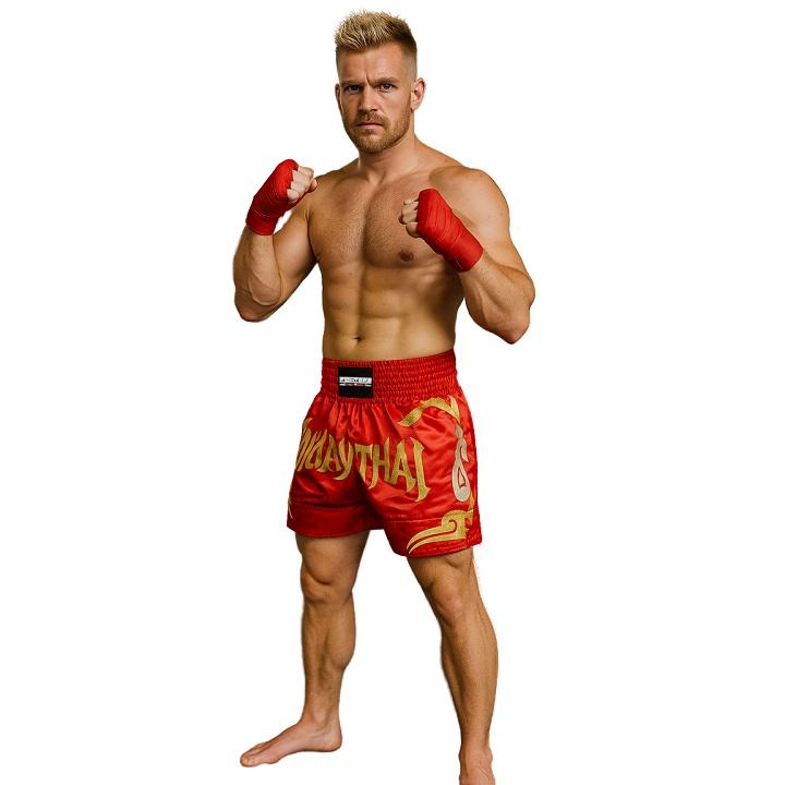 FIGHTERS - Muay Thai Shorts / Rot-Gold
