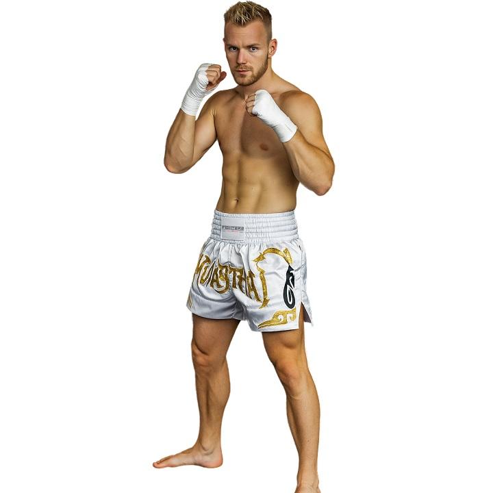 FIGHTERS - Muay Thai Shorts / Weiss-Gold