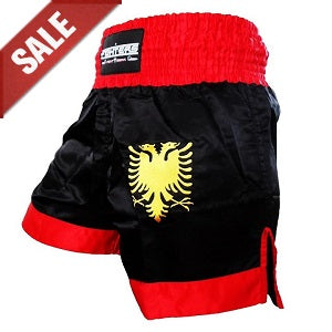 FIGHTERS - Muay Thai Shorts / Albanien-Shqipëri / Schwarz