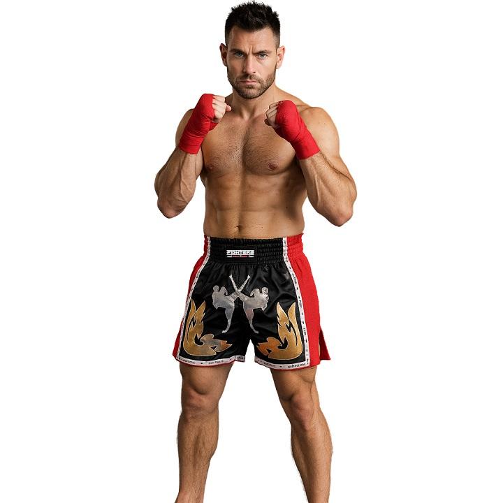 FIGHTERS - Thaibox Shorts / Elite Fighters / Schwarz-Rot
