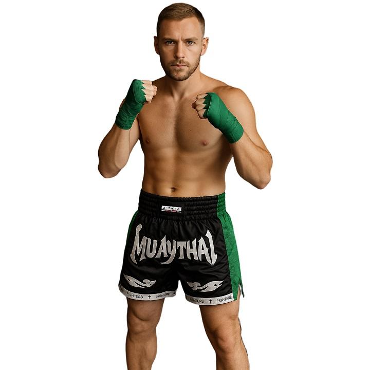 FIGHTERS - Thaibox Shorts / Elite Muay Thai / Schwarz-Grün