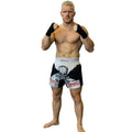 FIGHTERS - Muay Thai Shorts / Skull / Weiss-Schwarz