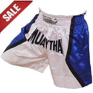 FIGHT-FIT - Muay Thai Shorts / Weiss-Blau / SALE