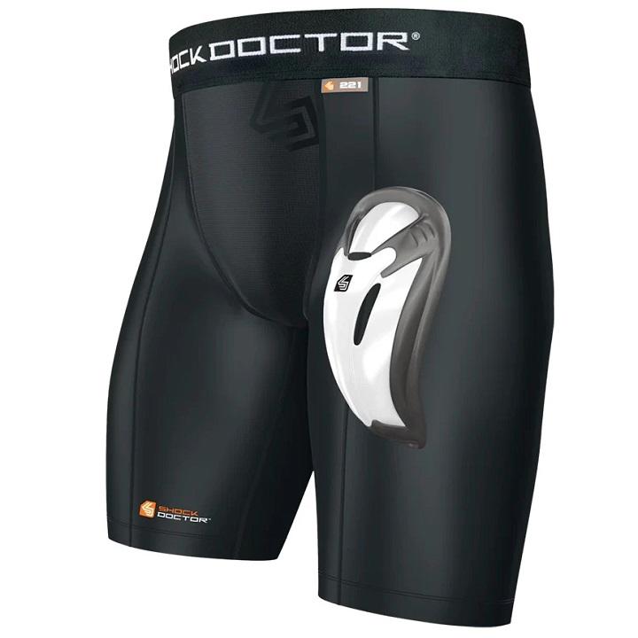 Shock Doctor - Compression Short mit Bioflex Tiefschutz / Schwarz / Small