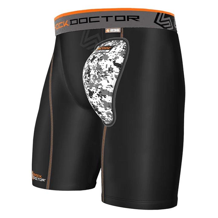 Shock Doctor - Compression Short mit AirCore Soft Cup Tiefschutz / Schwarz